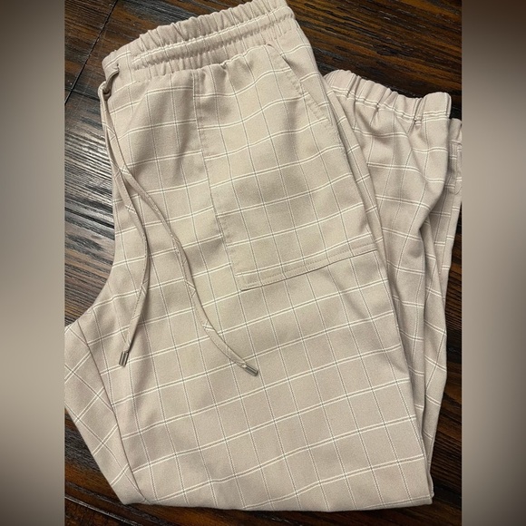 Nine West Tan and Cream Workwear Joggers High Waist Pants Size XL - Picture 2 of 7